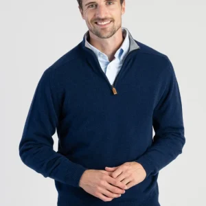 Cashmere 2 Ply Zip Neck Sweater