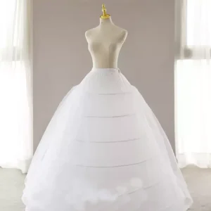 Bridal Super Full Volume 6-Bone Tulle Petticoat with Long Train