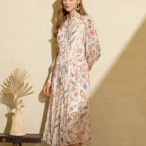 Alexandra Dress - Beige Print