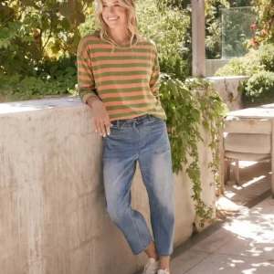 Relaxed Long Sleeve T-Shirt - Green/Melon